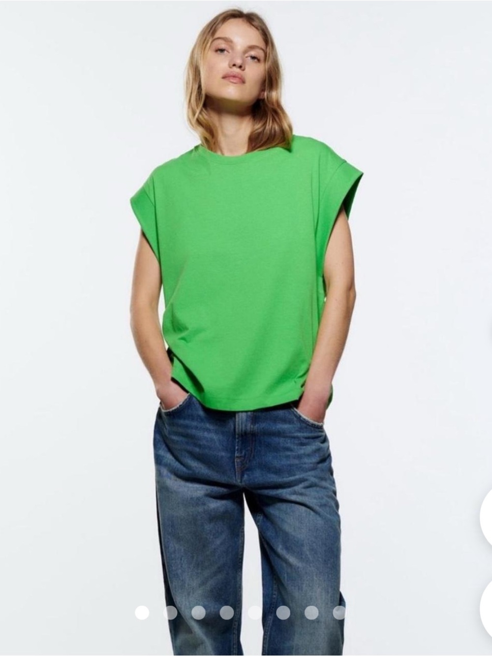 Zara Bright Green Boxy Tank Top